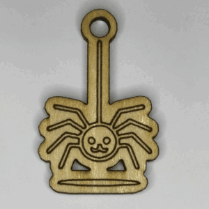 Wooden Halloween Spider Charm
