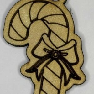 Wooden Candy Cane Charm