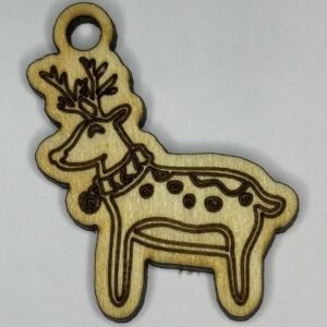 Wooden Reindeer Charm