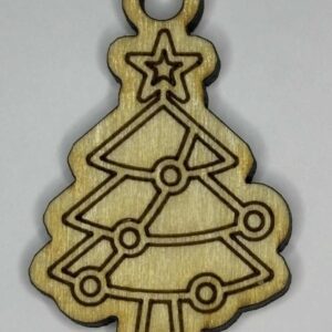 Wooden Holiday Tree Charm