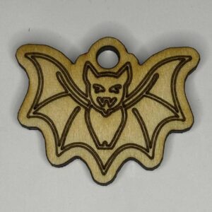 Wooden Halloween Bat Charm