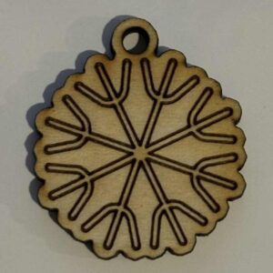 Wooden Snowflake Charm (Round)