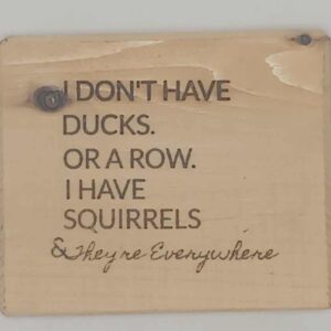 Squirrels Not Ducks Sign