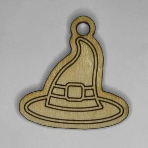 Wooden Witch Hat Charm
