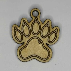 Wooden Spooky Werewolf Paw Print Charm